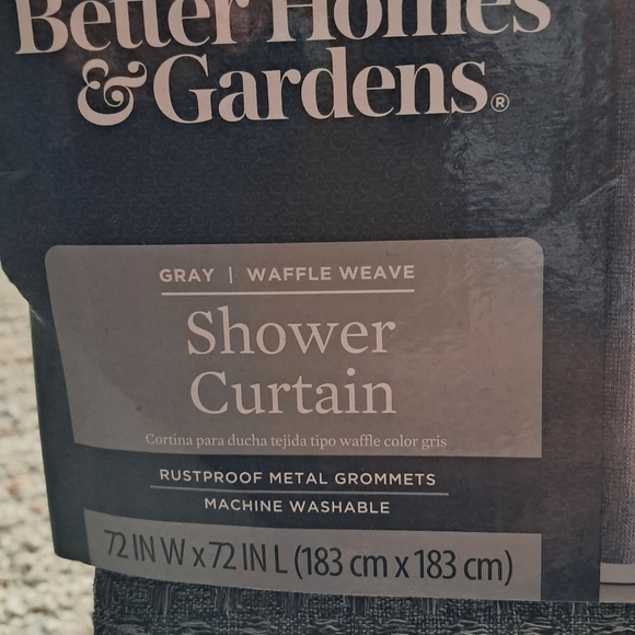Better Homes & Gardens Grey Waffle Weave Shower Curtain NWT - Picture 4 of 4
